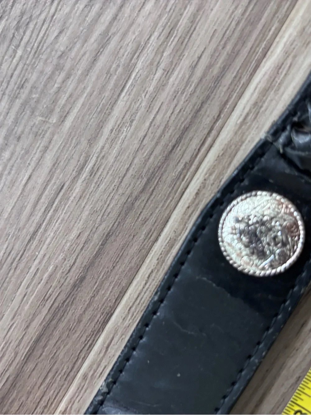 Kids Black Leather Western-Style Belt with Ornate Silver Buckle